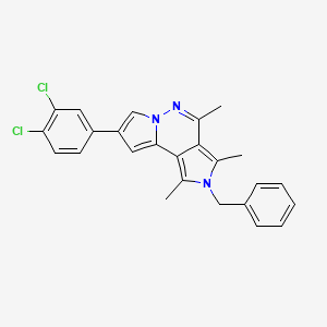 molecular formula C25H21Cl2N3 B11579965 4-benzyl-11-(3,4-dichlorophenyl)-3,5,7-trimethyl-4,8,9-triazatricyclo[7.3.0.02,6]dodeca-1(12),2,5,7,10-pentaene 