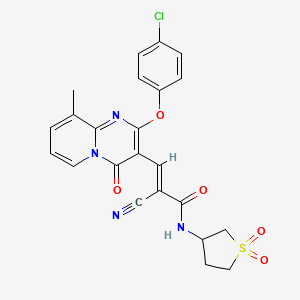 (2E)-3-[2-(4-chlorophenoxy)-9-methyl-4-oxo-4H-pyrido[1,2-a]pyrimidin-3-yl]-2-cyano-N-(1,1-dioxidotetrahydrothiophen-3-yl)prop-2-enamide