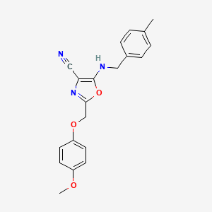 2-[(4-Methoxyphenoxy)methyl]-5-[(4-methylbenzyl)amino]-1,3-oxazole-4-carbonitrile