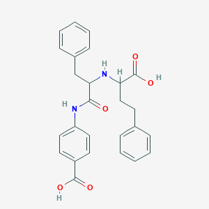 molecular formula C26H26N2O5 B115800 alpha-((2-((4-Carboxyphenyl)amino)-2-oxo-1-(phenylmethyl)ethyl)amino)benzenebutanoic acid CAS No. 140400-20-0