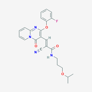 (2E)-2-cyano-3-[2-(2-fluorophenoxy)-4-oxo-4H-pyrido[1,2-a]pyrimidin-3-yl]-N-[3-(propan-2-yloxy)propyl]prop-2-enamide