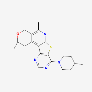 molecular formula C21H26N4OS B11580011 4,4,8-trimethyl-13-(4-methylpiperidin-1-yl)-5-oxa-11-thia-9,14,16-triazatetracyclo[8.7.0.02,7.012,17]heptadeca-1,7,9,12(17),13,15-hexaene 