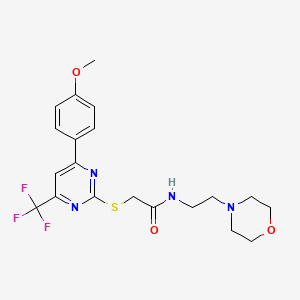 2-{[4-(4-methoxyphenyl)-6-(trifluoromethyl)pyrimidin-2-yl]sulfanyl}-N-[2-(morpholin-4-yl)ethyl]acetamide