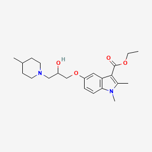 molecular formula C22H32N2O4 B11580059 ethyl 5-[2-hydroxy-3-(4-methylpiperidin-1-yl)propoxy]-1,2-dimethyl-1H-indole-3-carboxylate 