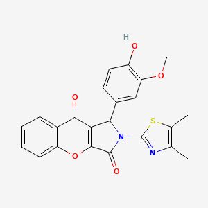 molecular formula C23H18N2O5S B11580062 2-(4,5-Dimethyl-1,3-thiazol-2-yl)-1-(4-hydroxy-3-methoxyphenyl)-1,2-dihydrochromeno[2,3-c]pyrrole-3,9-dione 