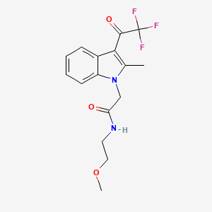 N-(2-methoxyethyl)-2-[2-methyl-3-(trifluoroacetyl)-1H-indol-1-yl]acetamide