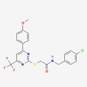 N-(4-chlorobenzyl)-2-{[4-(4-methoxyphenyl)-6-(trifluoromethyl)pyrimidin-2-yl]sulfanyl}acetamide