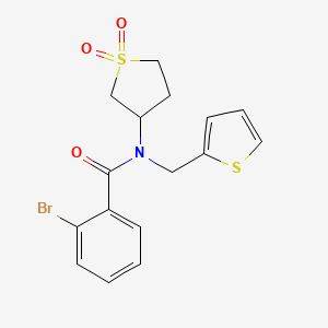 molecular formula C16H16BrNO3S2 B11580108 2-bromo-N-(1,1-dioxidotetrahydrothiophen-3-yl)-N-(thiophen-2-ylmethyl)benzamide 