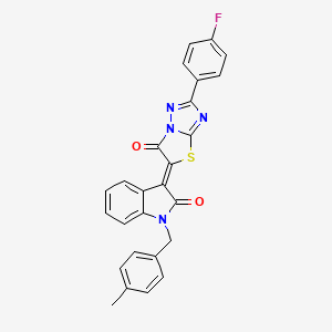 (3Z)-3-[2-(4-fluorophenyl)-6-oxo[1,3]thiazolo[3,2-b][1,2,4]triazol-5(6H)-ylidene]-1-(4-methylbenzyl)-1,3-dihydro-2H-indol-2-one