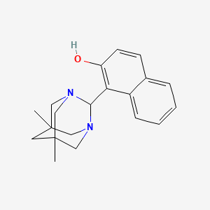 molecular formula C20H24N2O B11580129 1-(5,7-Dimethyl-1,3-diazatricyclo[3.3.1.13,7]decan-2-yl)naphthalen-2-ol 