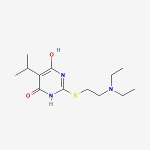 molecular formula C13H23N3O2S B11580132 2-{[2-(Diethylamino)ethyl]sulfanyl}-5-(propan-2-yl)pyrimidine-4,6-diol 