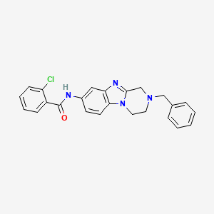 molecular formula C24H21ClN4O B11580162 N-(2-benzyl-1,2,3,4-tetrahydropyrazino[1,2-a]benzimidazol-8-yl)-2-chlorobenzamide 