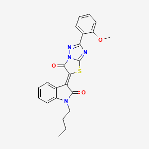 (3Z)-1-butyl-3-[2-(2-methoxyphenyl)-6-oxo[1,3]thiazolo[3,2-b][1,2,4]triazol-5(6H)-ylidene]-1,3-dihydro-2H-indol-2-one