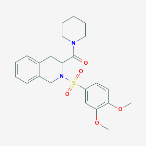 molecular formula C23H28N2O5S B11580223 {2-[(3,4-Dimethoxyphenyl)sulfonyl]-1,2,3,4-tetrahydroisoquinolin-3-yl}(piperidin-1-yl)methanone 