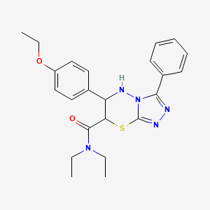 molecular formula C23H27N5O2S B11580227 6-(4-ethoxyphenyl)-N,N-diethyl-3-phenyl-6,7-dihydro-5H-[1,2,4]triazolo[3,4-b][1,3,4]thiadiazine-7-carboxamide 