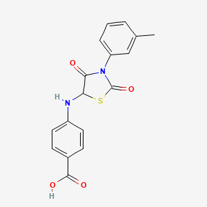 molecular formula C17H14N2O4S B11580233 4-{[3-(3-Methylphenyl)-2,4-dioxo-1,3-thiazolidin-5-yl]amino}benzoic acid 