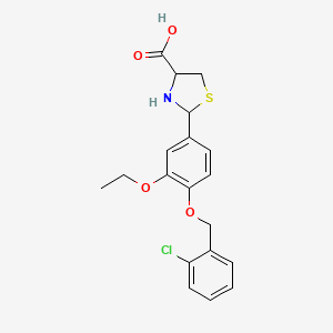 molecular formula C19H20ClNO4S B11580239 2-[4-(2-Chloro-benzyloxy)-3-ethoxy-phenyl]-thiazolidine-4-carboxylic acid 