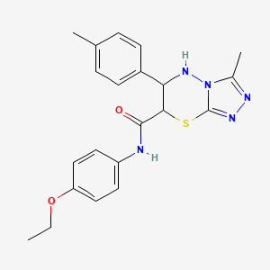 molecular formula C21H23N5O2S B11580245 N-(4-ethoxyphenyl)-3-methyl-6-(4-methylphenyl)-6,7-dihydro-5H-[1,2,4]triazolo[3,4-b][1,3,4]thiadiazine-7-carboxamide 