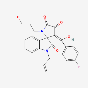 3'-[(4-fluorophenyl)carbonyl]-4'-hydroxy-1'-(3-methoxypropyl)-1-(prop-2-en-1-yl)spiro[indole-3,2'-pyrrole]-2,5'(1H,1'H)-dione