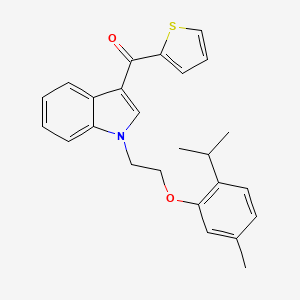 molecular formula C25H25NO2S B11580258 (1-{2-[5-methyl-2-(propan-2-yl)phenoxy]ethyl}-1H-indol-3-yl)(thiophen-2-yl)methanone 