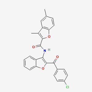 N-[2-(4-chlorobenzoyl)-1-benzofuran-3-yl]-3,5-dimethyl-1-benzofuran-2-carboxamide