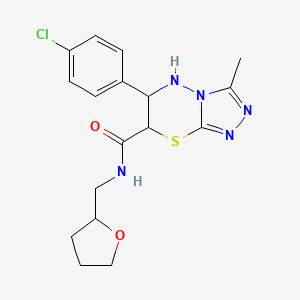 molecular formula C17H20ClN5O2S B11580261 6-(4-chlorophenyl)-3-methyl-N-(tetrahydrofuran-2-ylmethyl)-6,7-dihydro-5H-[1,2,4]triazolo[3,4-b][1,3,4]thiadiazine-7-carboxamide 