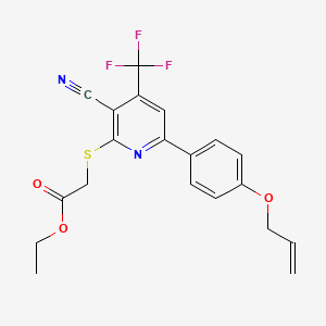 Ethyl ({3-cyano-6-[4-(prop-2-en-1-yloxy)phenyl]-4-(trifluoromethyl)pyridin-2-yl}sulfanyl)acetate