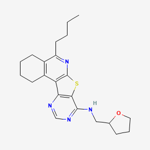 8-butyl-N-(oxolan-2-ylmethyl)-11-thia-9,14,16-triazatetracyclo[8.7.0.02,7.012,17]heptadeca-1,7,9,12,14,16-hexaen-13-amine