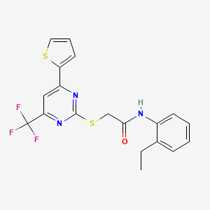 N-(2-ethylphenyl)-2-{[4-(thiophen-2-yl)-6-(trifluoromethyl)pyrimidin-2-yl]sulfanyl}acetamide