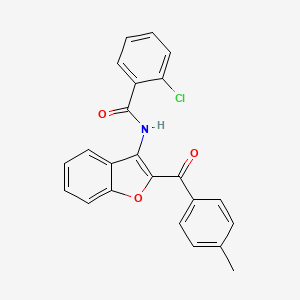 2-chloro-N-[2-(4-methylbenzoyl)-1-benzofuran-3-yl]benzamide