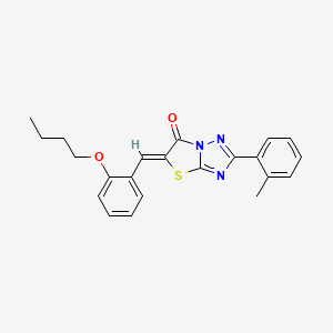 molecular formula C22H21N3O2S B11580347 (5Z)-5-(2-butoxybenzylidene)-2-(2-methylphenyl)[1,3]thiazolo[3,2-b][1,2,4]triazol-6(5H)-one 