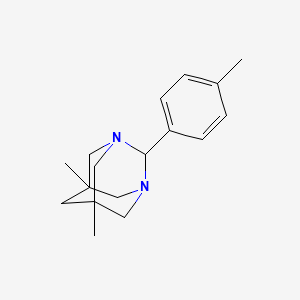 molecular formula C17H24N2 B11580353 5,7-Dimethyl-2-(4-methylphenyl)-1,3-diazatricyclo[3.3.1.1~3,7~]decane 