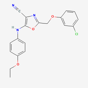 2-[(3-Chlorophenoxy)methyl]-5-[(4-ethoxyphenyl)amino]-1,3-oxazole-4-carbonitrile