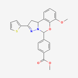 Methyl 4-[7-methoxy-2-(thiophen-2-yl)-1,10b-dihydropyrazolo[1,5-c][1,3]benzoxazin-5-yl]benzoate