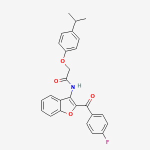 molecular formula C26H22FNO4 B11580384 N-{2-[(4-fluorophenyl)carbonyl]-1-benzofuran-3-yl}-2-[4-(propan-2-yl)phenoxy]acetamide 