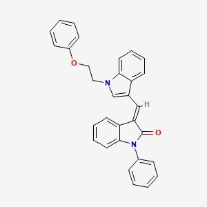 molecular formula C31H24N2O2 B11580400 (3E)-3-{[1-(2-phenoxyethyl)-1H-indol-3-yl]methylidene}-1-phenyl-1,3-dihydro-2H-indol-2-one 