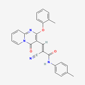 molecular formula C26H20N4O3 B11580440 (2E)-2-cyano-3-[2-(2-methylphenoxy)-4-oxo-4H-pyrido[1,2-a]pyrimidin-3-yl]-N-(4-methylphenyl)prop-2-enamide 