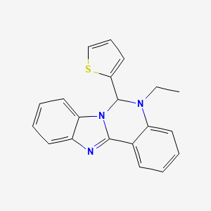 molecular formula C20H17N3S B11580443 5-Ethyl-6-(thiophen-2-yl)-5,6-dihydrobenzimidazo[1,2-c]quinazoline 