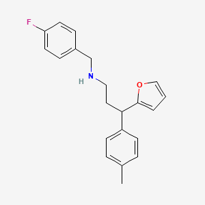 molecular formula C21H22FNO B11580451 N-(4-fluorobenzyl)-3-(furan-2-yl)-3-(4-methylphenyl)propan-1-amine 