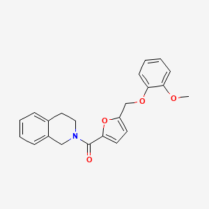 molecular formula C22H21NO4 B11580459 3,4-dihydroisoquinolin-2(1H)-yl{5-[(2-methoxyphenoxy)methyl]furan-2-yl}methanone 