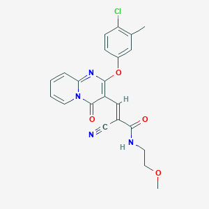 molecular formula C22H19ClN4O4 B11580464 (2E)-3-[2-(4-chloro-3-methylphenoxy)-4-oxo-4H-pyrido[1,2-a]pyrimidin-3-yl]-2-cyano-N-(2-methoxyethyl)prop-2-enamide 