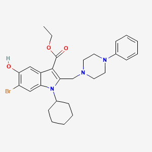 ethyl 6-bromo-1-cyclohexyl-5-hydroxy-2-[(4-phenylpiperazin-1-yl)methyl]-1H-indole-3-carboxylate