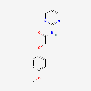 2-(4-methoxyphenoxy)-N-(pyrimidin-2-yl)acetamide