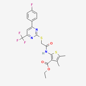 Ethyl 2-[({[4-(4-fluorophenyl)-6-(trifluoromethyl)pyrimidin-2-yl]sulfanyl}acetyl)amino]-4,5-dimethylthiophene-3-carboxylate