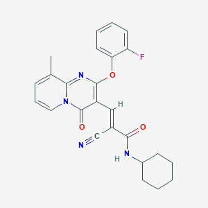 (2E)-2-cyano-N-cyclohexyl-3-[2-(2-fluorophenoxy)-9-methyl-4-oxo-4H-pyrido[1,2-a]pyrimidin-3-yl]prop-2-enamide