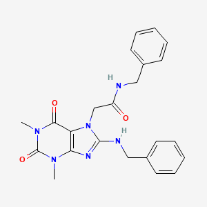 molecular formula C23H24N6O3 B11580522 N-benzyl-2-[8-(benzylamino)-1,3-dimethyl-2,6-dioxo-1,2,3,6-tetrahydro-7H-purin-7-yl]acetamide 