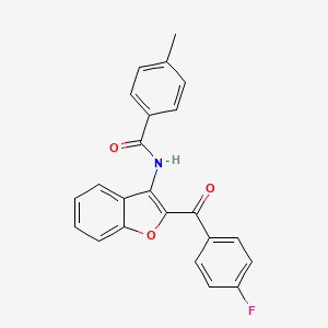 molecular formula C23H16FNO3 B11580527 N-[2-(4-fluorobenzoyl)-1-benzofuran-3-yl]-4-methylbenzamide 