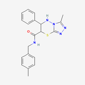 molecular formula C20H21N5OS B11580528 3-methyl-N-(4-methylbenzyl)-6-phenyl-6,7-dihydro-5H-[1,2,4]triazolo[3,4-b][1,3,4]thiadiazine-7-carboxamide 