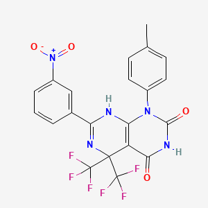 1-(4-methylphenyl)-7-(3-nitrophenyl)-5,5-bis(trifluoromethyl)-5,8-dihydropyrimido[4,5-d]pyrimidine-2,4(1H,3H)-dione