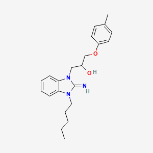 1-(2-imino-3-pentyl-2,3-dihydro-1H-benzimidazol-1-yl)-3-(4-methylphenoxy)propan-2-ol